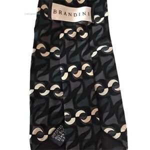SILK Vintage Made In USA Brandini Tie Gray Great Preowned Condition FAST SHIP